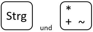 Steuerungstaste und Taste für Plus, Stern und Tilde Steuerungstaste und Taste für Plus, Stern und Tilde