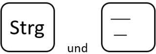 Steuerungstaste und Taste für Bindestrich-Minus und Unterstrich Steuerungstaste und Taste für Bindestrich-Minus und Unterstrich