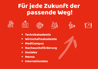 Diagramm mit verschiedenen Ausbildungs- und Berufsfeldern im BBZ Mitte